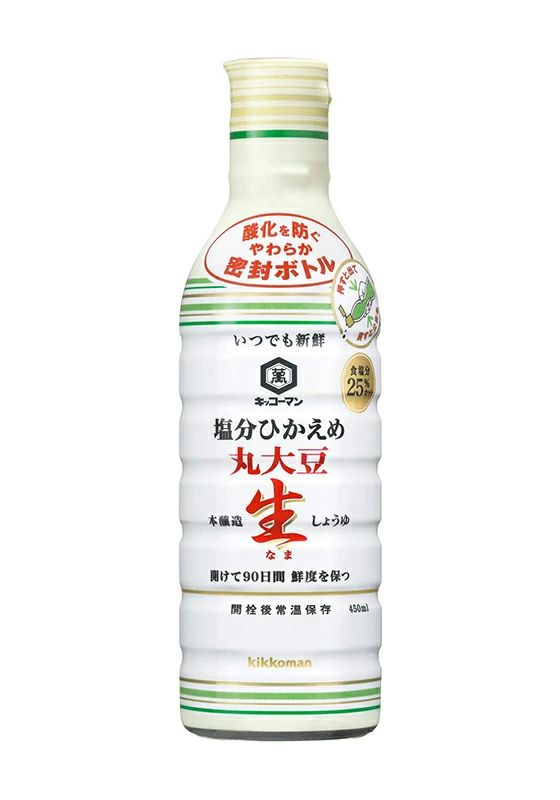 Японский соевый соус Kikkoman с низким содержанием соли из цельных соевых бобов, 450 мл., Япония