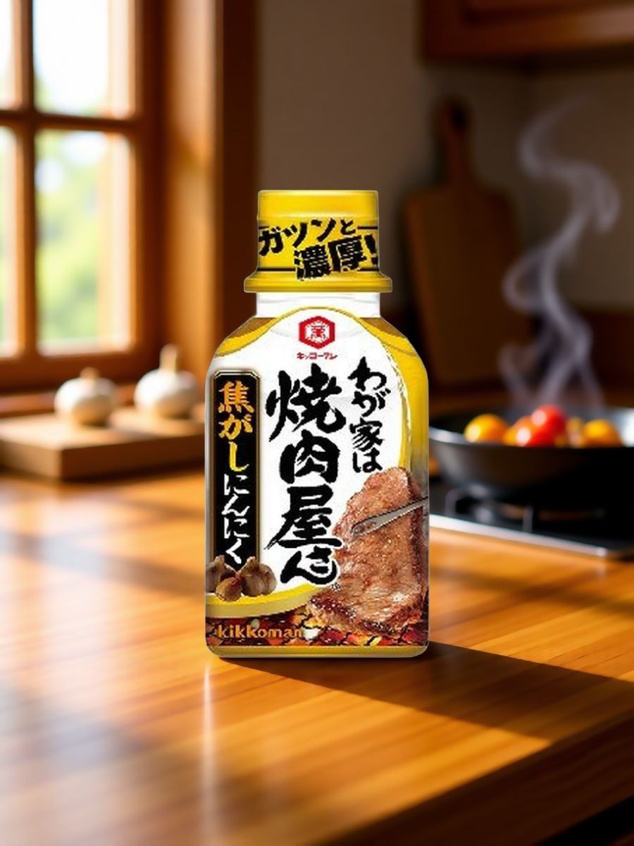 Японский соус-барбекю Якинику для мяса с жаренным чесноком 210мл., Kikkoman.