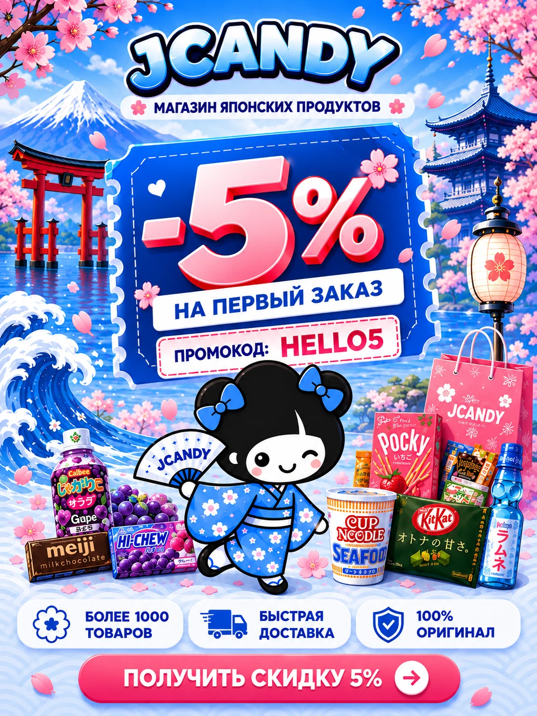 Скидка на первый заказ в JCANDY