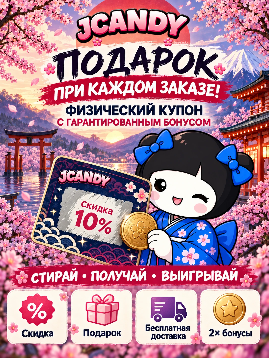 Подарок при каждом заказе JCANDY